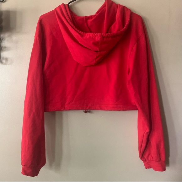 Superdown Cropped Red Hoodie Size Small - Picture 3 of 9